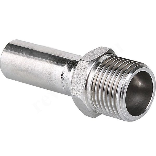 Переходник 15-1/2", WAAG Heavy Inox, труба-резьба, нар., сталь нержавеющая