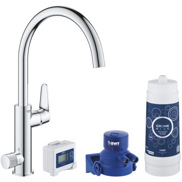 Смеситель для кухни с функцией фильтрации Grohe Blue Pure Baucurve хром (30385000)