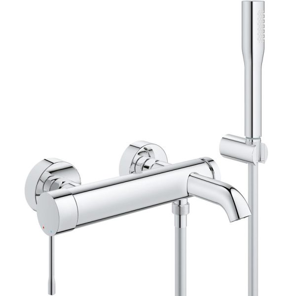 Смеситель для ванны с душевым гарнитуром Grohe Essence+ Хром (33628001)