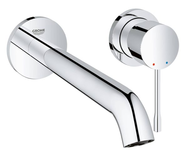 Смеситель для раковины GROHE Essence+ на 2 отверстия (вынос 230 мм), внешняя часть, хром (19967001)