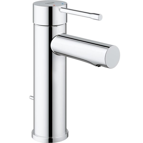 Смеситель для раковины с донным клапаном и низким изливом Grohe Essence+ Хром (32898001)