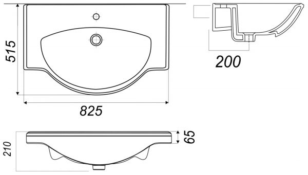 Раковина Sanita Luxe Classic 80, белая (CLS80SLWB01)