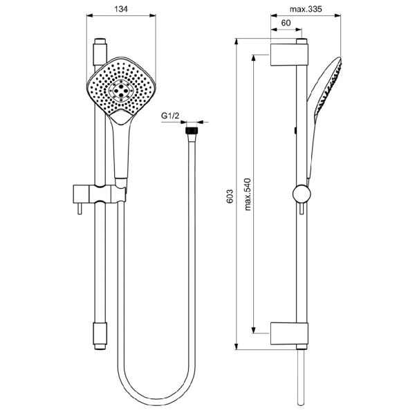 Душевой набор Ideal Standart IDEALRAIN EVO JET DIAMOND XL3 (B1762AA)