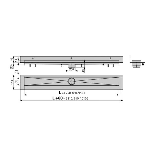 Водоотводящий желоб Alcadrain Modular Wall