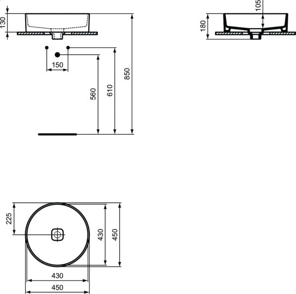 Раковина Ideal Standard STRADA II Round 45 см., белая (T295901)