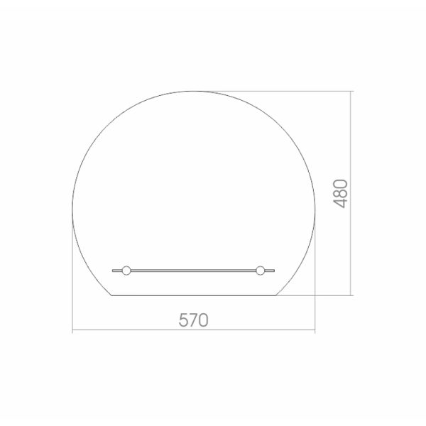 Зеркало LORANTO Елена 570х480, с полкой