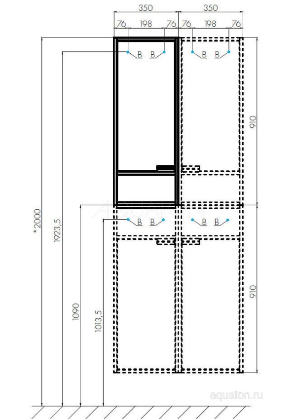 Шкаф подвесной AQUATON Флай одностворчатый, правая, дуб крафт (1A237903FAX1R)