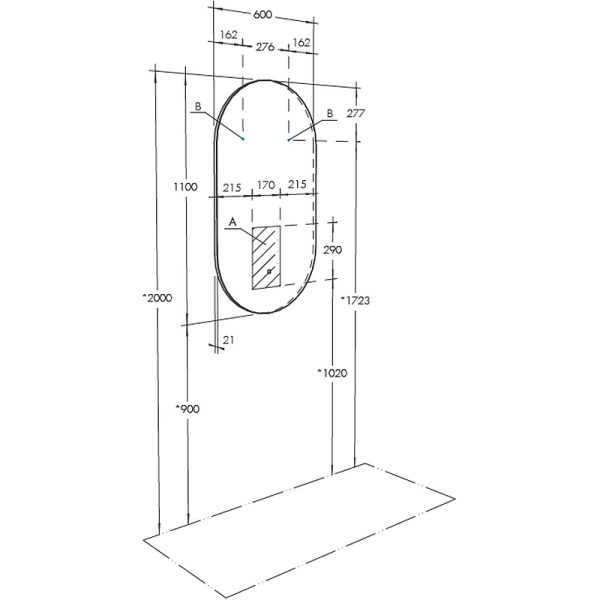 Зеркало AQUATON Альто 60 с подсветкой, сенсорным выключателем (1A256502A1010)