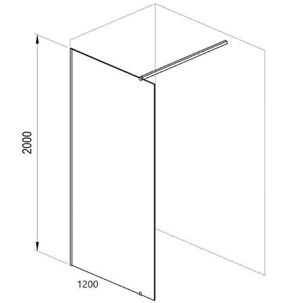 Душевая перегородка Ravak Walk-In Wall 120 профиль Черный стекло Transparent (GW9WG0300Z1)