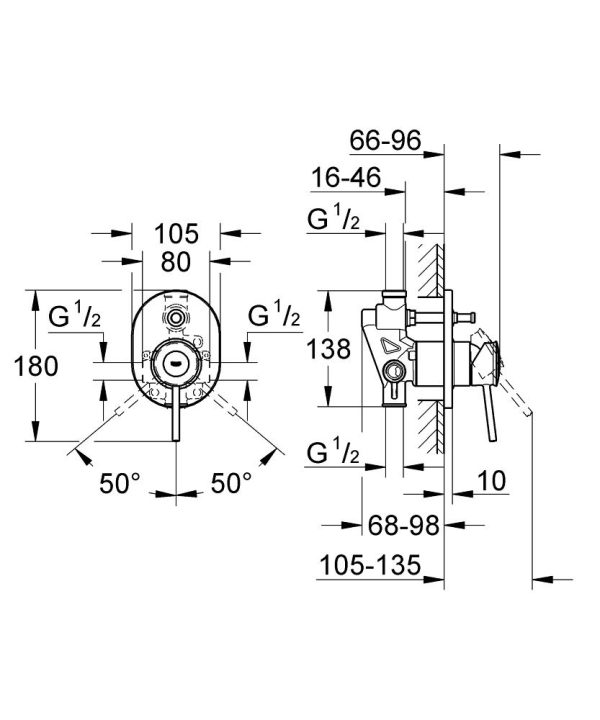 Смеситель для душа Grohe BauClassic Хром (29047000)