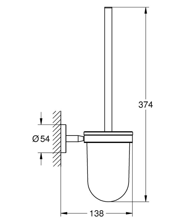 Ёрш для унитаза Grohe BauCosmopolitan стекло, хром (40463001)