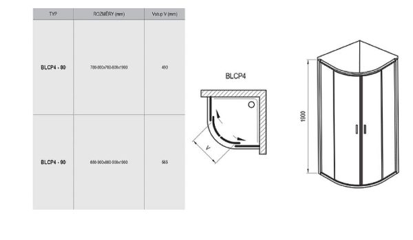 Душевой уголок Ravak Blix BLCP4-90 90x90 профиль Сатин стекло Transparent (3B270U00Z1)