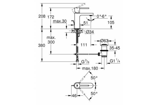 Смеситель для раковины Grohe Plus Хром (32612003)