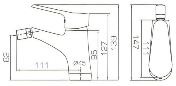 Смеситель для биде Bravat ECO, хром (F3111147C)