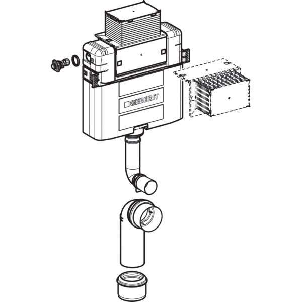 Смывной бачок скрытого монтажа Geberit Omega 12 см, 6/3 литра, монтажная высота 98 см (109.050.00.1)