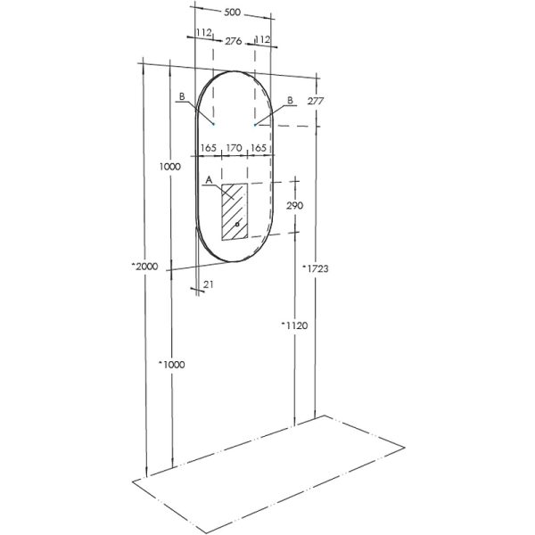 Зеркало AQUATON Альто 50 с подсветкой, сенсорным выключателем (1A256402A1010)