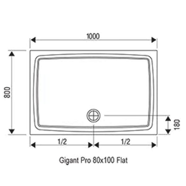 Душевой поддон из искусственного камня Ravak Gigant Pro 100x80 Flat Белый (XA03A411010)