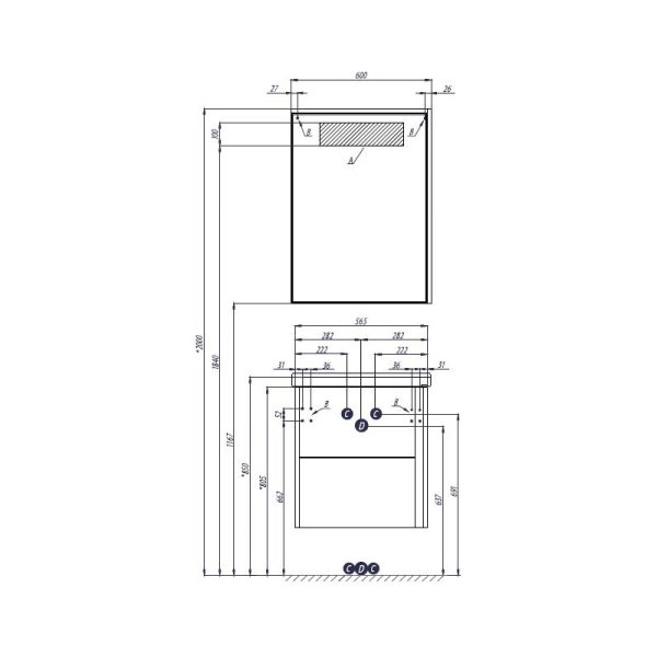 Зеркало-шкаф AQUATON Стоун 60 Сосна Арлингтон (1A231502SX850)