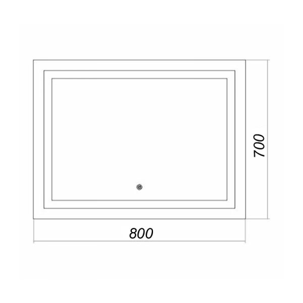 Зеркало Стиль 800х700 с сенсором на подложке, подогрев (CS00068082)