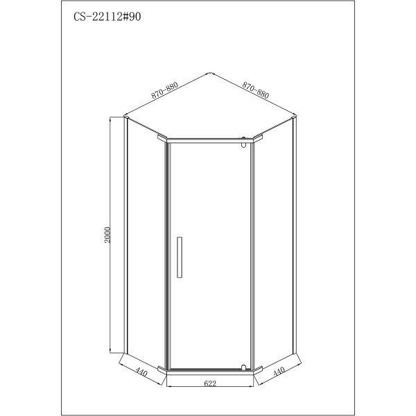 Душевое ограждение Loranto NEO 90x90x200 серое закаленное стекло 8 мм, Easy clean, профиль серебро,