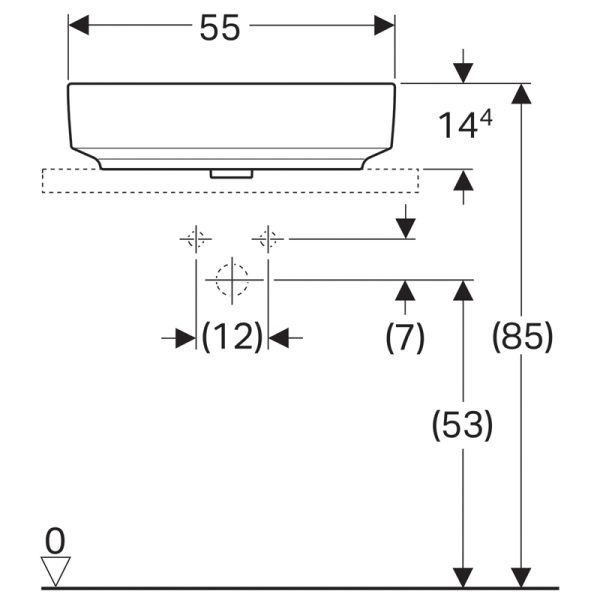 Раковина Geberit VariForm, 55х40 см, белая (500.771.01.2)