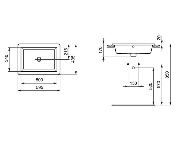 Раковина Ideal Standard Strada 59 см (K078001)