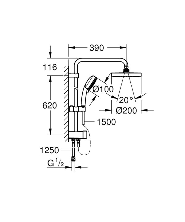 Душевая колонна Grohe Tempesta Cosmopolitan Хром (27394002)