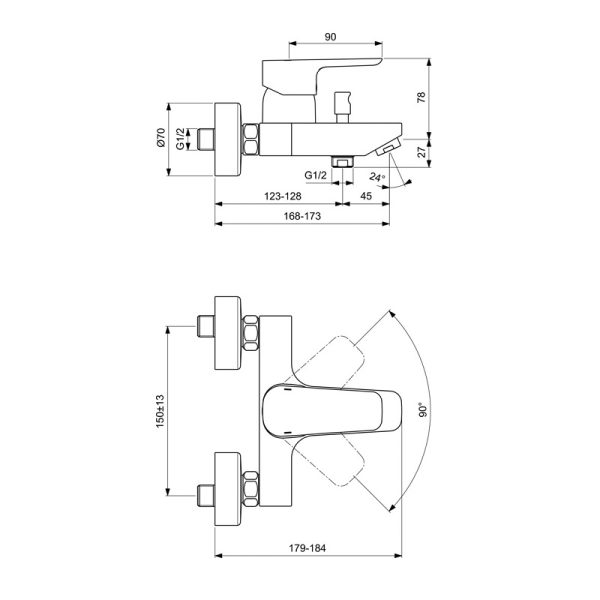 Ideal Standard CERAPLAN III Набор 3-в-1 Смесители и душевой гарнитур