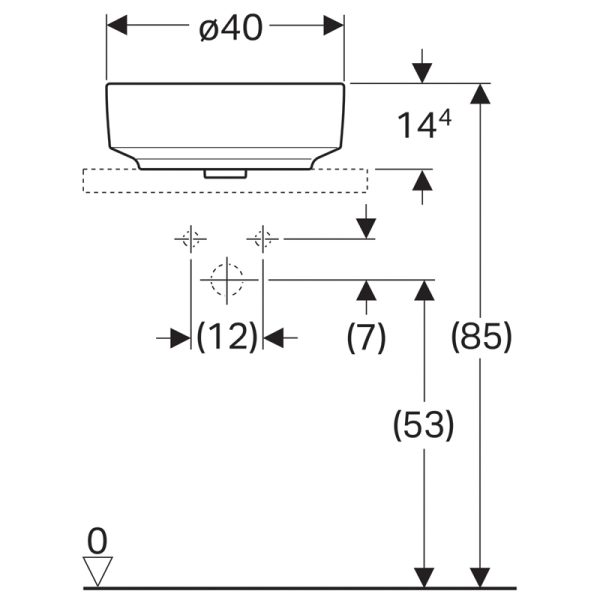 Раковина Geberit VariForm, D=40 см, белая