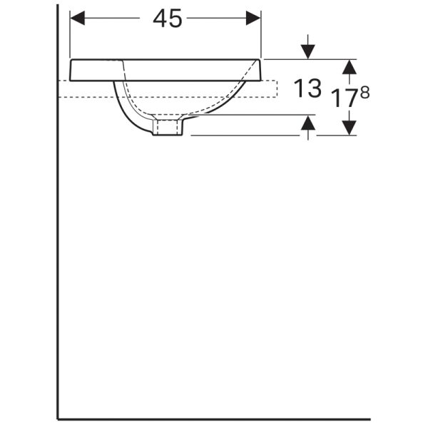 Раковина Geberit VariForm 55х45 см, встраиваемая, белая