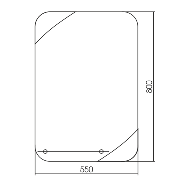 Зеркало LORANTO Аргус 550х800 с полкой (ФР-00002362)