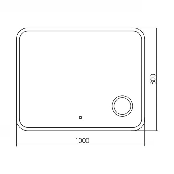 Зеркало AZARIO Эльза-4 1000х800 c подсветкой и диммером, сенсор выкл+часы (LED-00002329)
