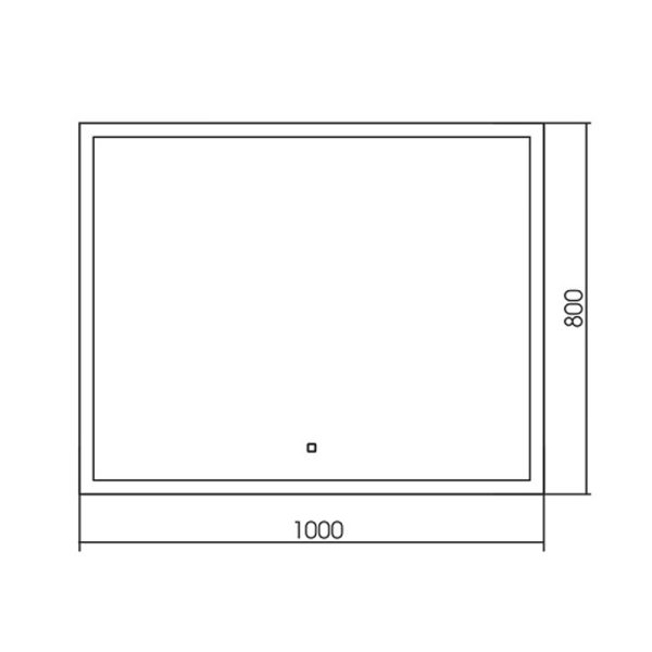 Зеркало AZARIO Гуверт-3 1000х800 c подсветкой и диммером, сенсор выкл+часы внешней настройки+ подогр