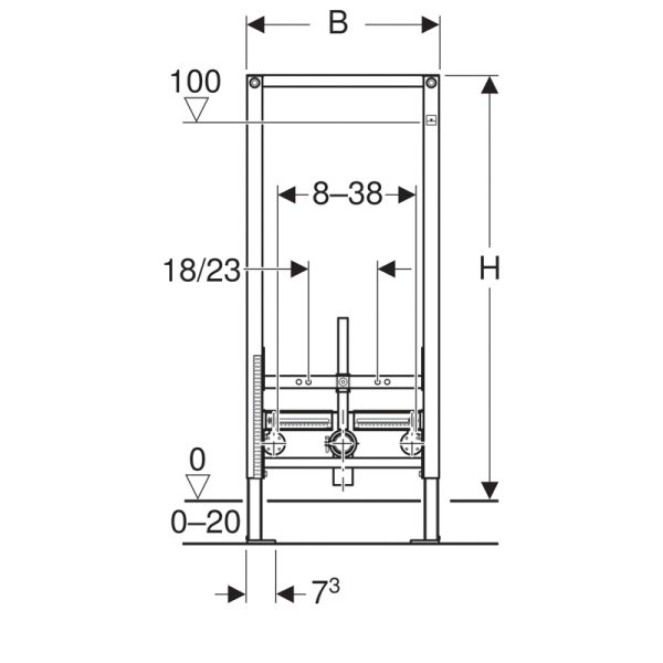 Инсталляция Geberit Duofix для биде, 112 см, универсальная (111.520.00.1)