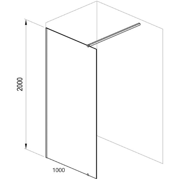 Душевая перегородка Ravak Walk-In Wall 100 профиль Черный стекло Transparent (GW9WA0300Z1)