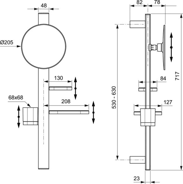 Комплект аксессуаров Ideal Standard ALU+ Beauty Bar S розовое золото (BD589RO)