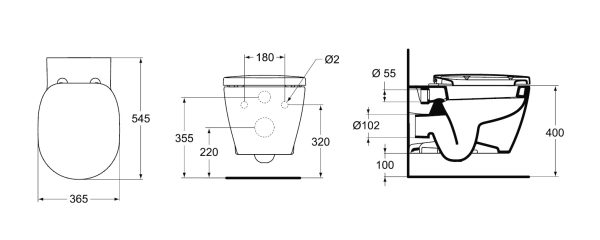 Унитаз подвесной Ideal Standard CONNECT с сиденьем микролифт (W941102)