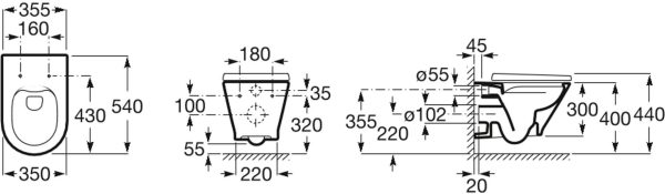 Унитаз подвесной Roca GAP ROUND безободковый, скрытый монтаж (7.3460.N.L00.0)