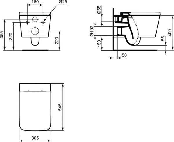 Промо комплект BLEND CUBE состоящий из: подвесной унитаз,сиденье и инсталляция (M521101)