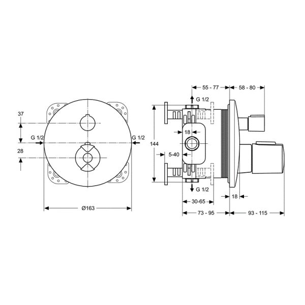 Комплект Ideal Standart CERATHERM, 6 в 1