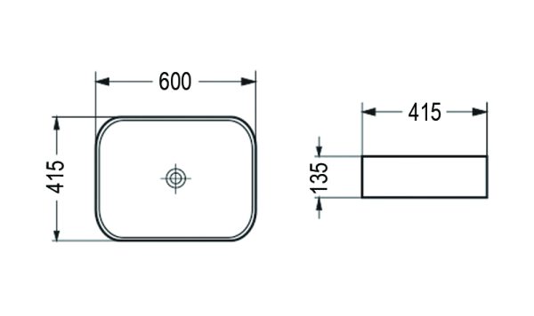 Раковина Azario накладная 600х415х135 цвет чёрный матовый (AZ-78326MB)