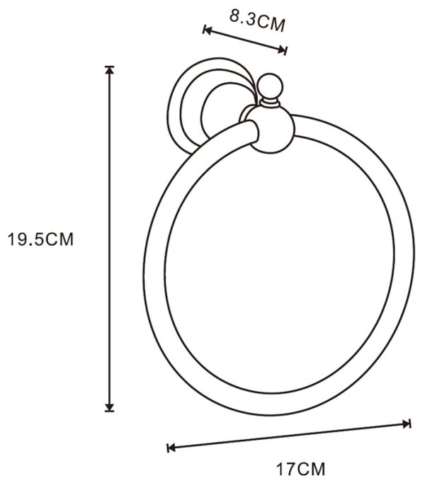 Полотенцедержатель Azario ELVIA кольцо, золото (AZ-91111G)