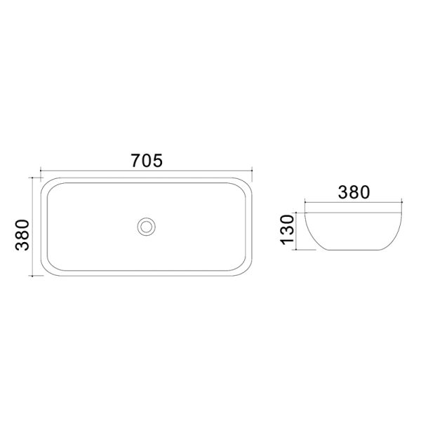 Раковина Azario 70,5х38х13 накладная, белая