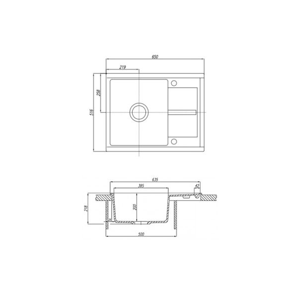 Кухонная мойка AQUATON Делия 65, песочная (1A718632DE220)