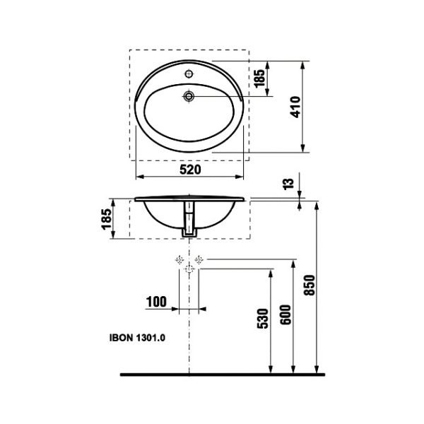 Раковина Roca ADORA 520x410х185 мм., белая