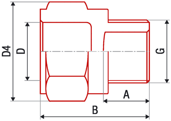 Пробка напорная (пластиковая с резьбой) короткая серая AlcaPipe PPR 1/2" (AB253000000)