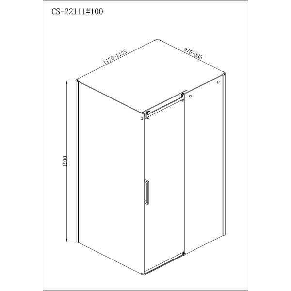 Душевое ограждение Loranto NEO 100x120x190 прозрачное закаленное стекло 8 мм, Easy clean, профиль се