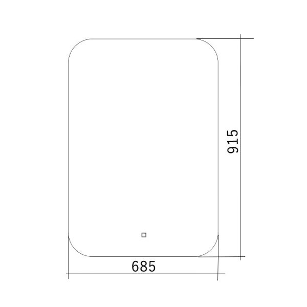 Зеркало AZARIO Паллада-2 685х915 - c подсветкой и диммером, подогрев + сенсор выкл (LED-00002339)