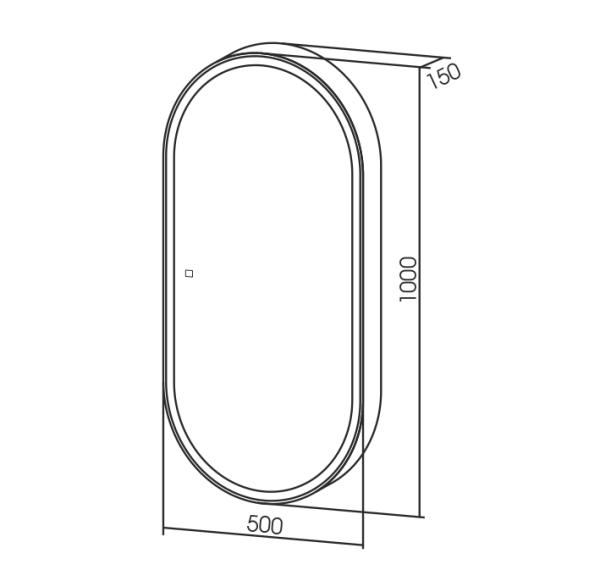 Зеркало-шкаф AZARIO Soho 500х1000 подсветка, сенсорный выключатель с функцией диммера (LED-00002515)
