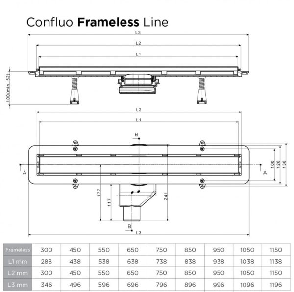 Душевой лоток Pestan Confluo Frameless Line 950 13701234